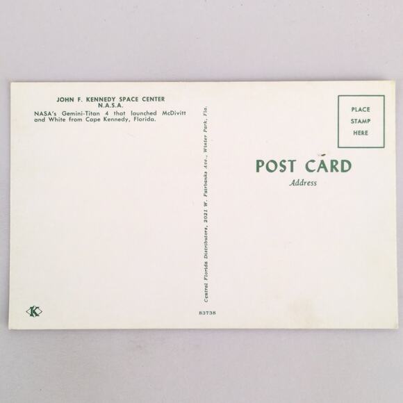 NASA Gemini-Titan 4 Rocket John F Kennedy Space Center FL 1960s Postcard IV - Picture 2 of 2